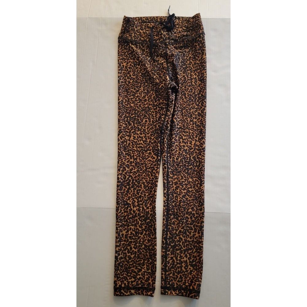 The‎ Upside Leopard Drawstring Leggings Women XS Animal Print Black Athleisure